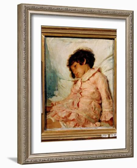 Portrait De Nadia (Nadya) Repina, Fille De L'artiste. Peinture De Ilya Yefimovich Repin (Repine) (1-Ilya Efimovich Repin-Framed Giclee Print