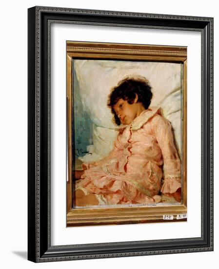 Portrait De Nadia (Nadya) Repina, Fille De L'artiste. Peinture De Ilya Yefimovich Repin (Repine) (1-Ilya Efimovich Repin-Framed Giclee Print