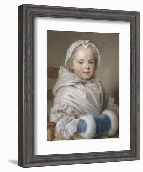 Portrait de Nicole Ricard enfant-Maurice Quentin de La Tour-Framed Giclee Print