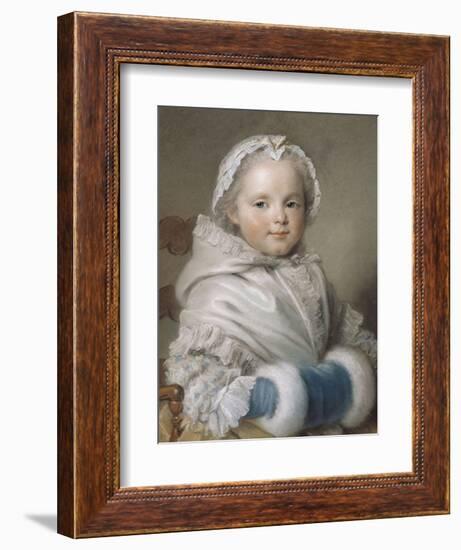 Portrait de Nicole Ricard enfant-Maurice Quentin de La Tour-Framed Giclee Print