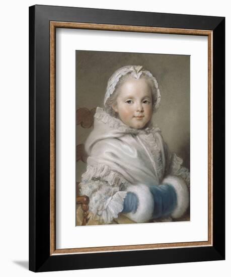 Portrait de Nicole Ricard enfant-Maurice Quentin de La Tour-Framed Giclee Print