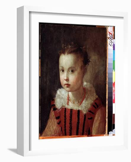 Portrait De Petite Fille  Enfant Richement Vetue. Peinture De Federico Fiori Barocci Ou Baroccio (-Federico Fiori Barocci or Baroccio-Framed Giclee Print