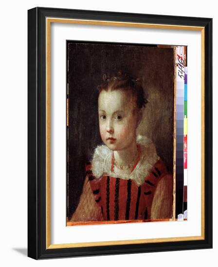 Portrait De Petite Fille  Enfant Richement Vetue. Peinture De Federico Fiori Barocci Ou Baroccio (-Federico Fiori Barocci or Baroccio-Framed Giclee Print