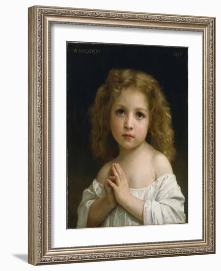 Portrait De Petite Fille Les Mains Jointes En Priere  Peinture De William-Adolphe Bouguereau (1825-William-Adolphe Bouguereau-Framed Giclee Print