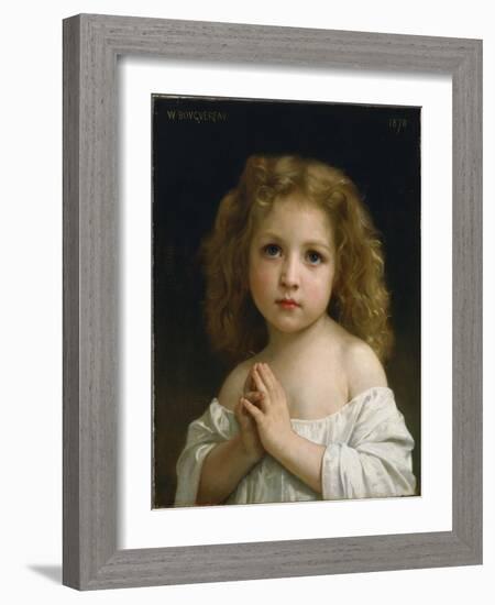 Portrait De Petite Fille Les Mains Jointes En Priere  Peinture De William-Adolphe Bouguereau (1825-William-Adolphe Bouguereau-Framed Giclee Print