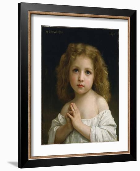 Portrait De Petite Fille Les Mains Jointes En Priere  Peinture De William-Adolphe Bouguereau (1825-William-Adolphe Bouguereau-Framed Giclee Print