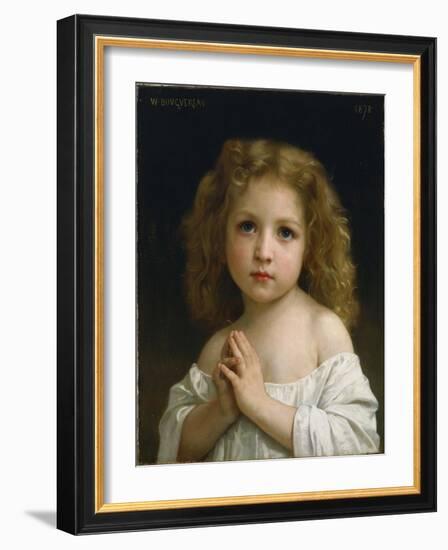 Portrait De Petite Fille Les Mains Jointes En Priere  Peinture De William-Adolphe Bouguereau (1825-William-Adolphe Bouguereau-Framed Giclee Print