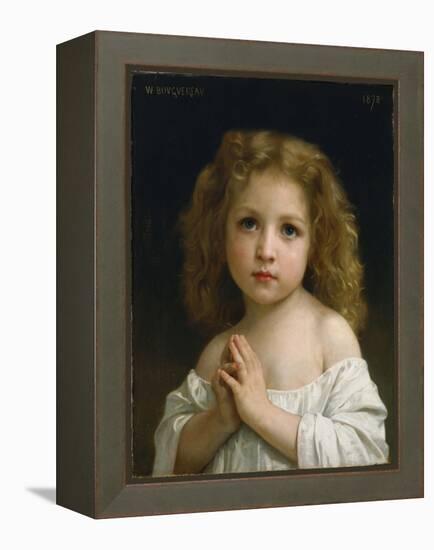 Portrait De Petite Fille Les Mains Jointes En Priere  Peinture De William-Adolphe Bouguereau (1825-William-Adolphe Bouguereau-Framed Premier Image Canvas