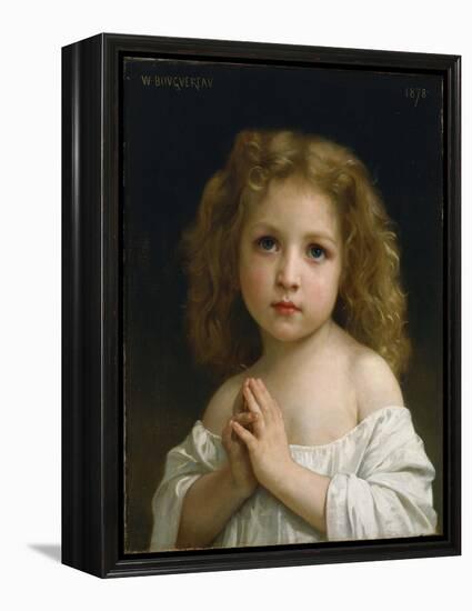Portrait De Petite Fille Les Mains Jointes En Priere  Peinture De William-Adolphe Bouguereau (1825-William-Adolphe Bouguereau-Framed Premier Image Canvas