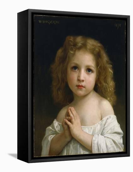 Portrait De Petite Fille Les Mains Jointes En Priere  Peinture De William-Adolphe Bouguereau (1825-William-Adolphe Bouguereau-Framed Premier Image Canvas