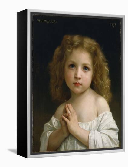 Portrait De Petite Fille Les Mains Jointes En Priere  Peinture De William-Adolphe Bouguereau (1825-William-Adolphe Bouguereau-Framed Premier Image Canvas