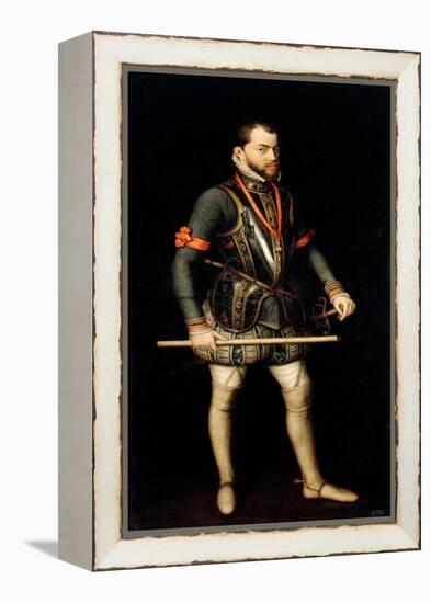 Portrait De Philippe II (1527-1598), Roi D'espagne  (Portrait of Philip II (1527-1598), King of Sp-Alonso Sanchez Coello-Framed Premier Image Canvas