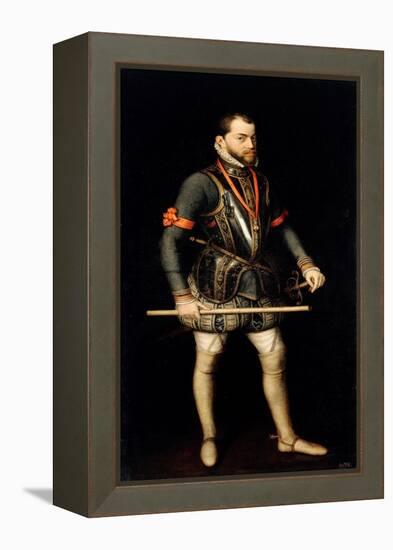 Portrait De Philippe II (1527-1598), Roi D'espagne  (Portrait of Philip II (1527-1598), King of Sp-Alonso Sanchez Coello-Framed Premier Image Canvas