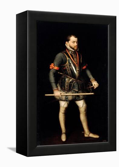 Portrait De Philippe II (1527-1598), Roi D'espagne  (Portrait of Philip II (1527-1598), King of Sp-Alonso Sanchez Coello-Framed Premier Image Canvas