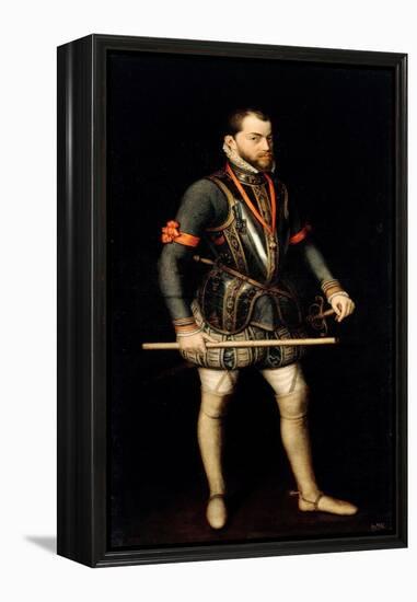 Portrait De Philippe II (1527-1598), Roi D'espagne  (Portrait of Philip II (1527-1598), King of Sp-Alonso Sanchez Coello-Framed Premier Image Canvas