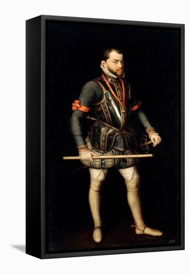 Portrait De Philippe II (1527-1598), Roi D'espagne  (Portrait of Philip II (1527-1598), King of Sp-Alonso Sanchez Coello-Framed Premier Image Canvas