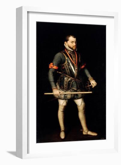 Portrait De Philippe II (1527-1598), Roi D'espagne  (Portrait of Philip II (1527-1598), King of Sp-Alonso Sanchez Coello-Framed Giclee Print