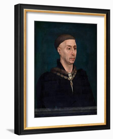 Portrait De Philippe III Le Bon, Duc De Bourgogne (1396 - 1467) (Portrait of Philip the Good (1396--Rogier van der Weyden-Framed Giclee Print
