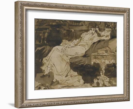 Portrait de Sarah Bernhardt, étude préparatoire-Georges Clairin-Framed Giclee Print