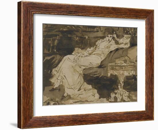 Portrait de Sarah Bernhardt, étude préparatoire-Georges Clairin-Framed Giclee Print