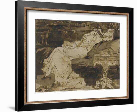 Portrait de Sarah Bernhardt, étude préparatoire-Georges Clairin-Framed Giclee Print