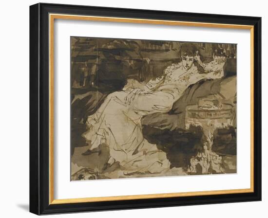 Portrait de Sarah Bernhardt, étude préparatoire-Georges Clairin-Framed Giclee Print