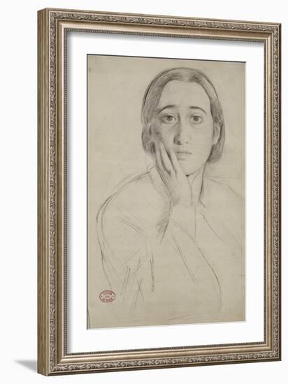 Portrait de Thérèse De Gas-Morbilli, étude pour le portrait de M. et Mme Edmondo Morbilli-Edgar Degas-Framed Giclee Print