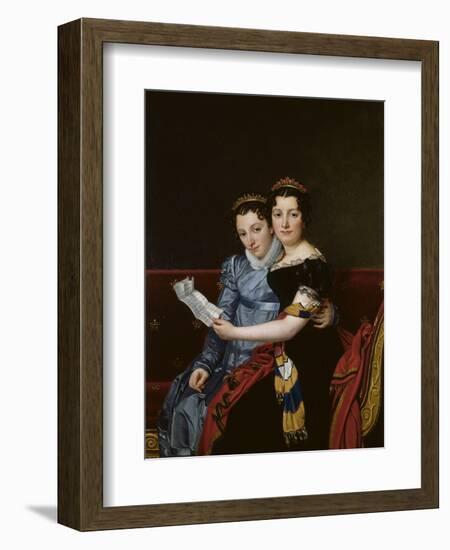 Portrait de Zénaïde et de Charlotte Bonaparte-Jacques-Louis David-Framed Giclee Print