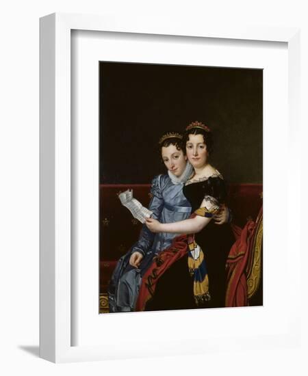 Portrait de Zénaïde et de Charlotte Bonaparte-Jacques-Louis David-Framed Giclee Print