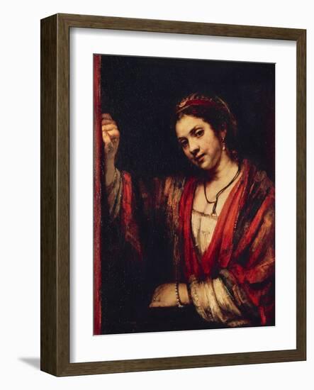 Portrait Depicting Hendrickje Stoffels-Rembrandt van Rijn-Framed Giclee Print