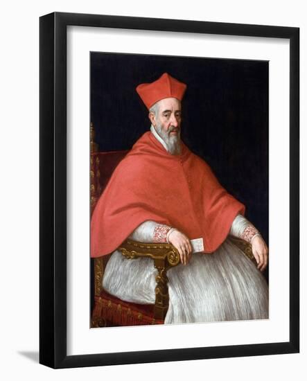 Portrait Du Cardinal Giovanni Delfino (1545-1622) - Peinture De Leandro Bassano (1557-1622), Huile-Leandro Da Ponte Bassano-Framed Giclee Print