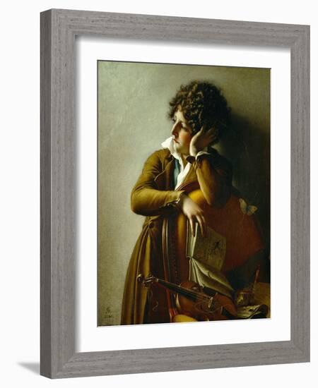 Portrait du jeune Romainville Trioson. Canvas, 73 x 59 R. F. 1991-13.-Anne-Louis Girodet de Roussy-Trioson-Framed Giclee Print