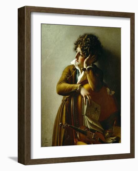 Portrait du jeune Romainville Trioson. Canvas, 73 x 59 R. F. 1991-13.-Anne-Louis Girodet de Roussy-Trioson-Framed Giclee Print