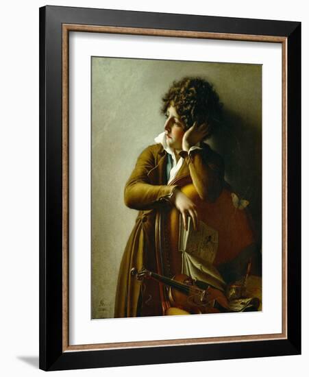 Portrait du jeune Romainville Trioson. Canvas, 73 x 59 R. F. 1991-13.-Anne-Louis Girodet de Roussy-Trioson-Framed Giclee Print