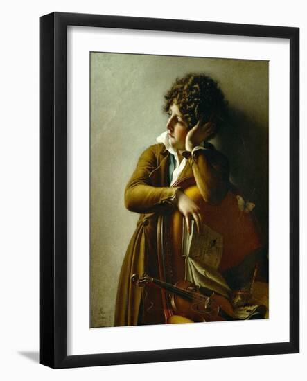 Portrait du jeune Romainville Trioson. Canvas, 73 x 59 R. F. 1991-13.-Anne-Louis Girodet de Roussy-Trioson-Framed Giclee Print