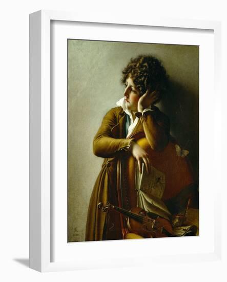 Portrait du jeune Romainville Trioson. Canvas, 73 x 59 R. F. 1991-13.-Anne-Louis Girodet de Roussy-Trioson-Framed Giclee Print