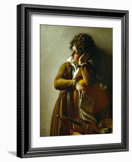 Portrait du jeune Romainville Trioson. Canvas, 73 x 59 R. F. 1991-13.-Anne-Louis Girodet de Roussy-Trioson-Framed Giclee Print