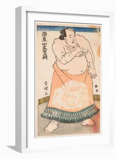 Portrait Du Lutteur De Sumo Kotozan Avec Un Tablier Rituel. Estampe De Shunsho, Katsukawa (1726-179-Katsukawa Shunsho-Framed Giclee Print