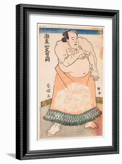 Portrait Du Lutteur De Sumo Kotozan Avec Un Tablier Rituel. Estampe De Shunsho, Katsukawa (1726-179-Katsukawa Shunsho-Framed Giclee Print