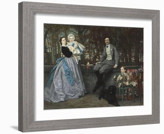 Portrait du marquis et de la marquise de Miramon et de leurs enfants-James Tissot-Framed Giclee Print