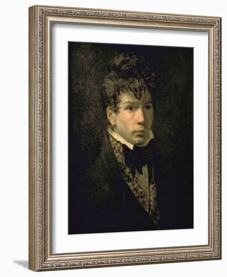 Portrait du peintre Jean Dominique Ingres, jeune-Jacques-Louis David-Framed Giclee Print