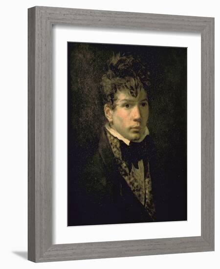 Portrait du peintre Jean Dominique Ingres, jeune-Jacques-Louis David-Framed Giclee Print