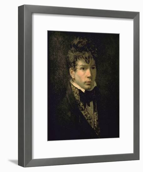 Portrait du peintre Jean Dominique Ingres, jeune-Jacques-Louis David-Framed Giclee Print