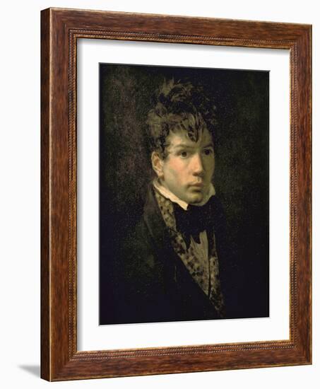 Portrait du peintre Jean Dominique Ingres, jeune-Jacques-Louis David-Framed Giclee Print