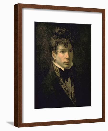 Portrait du peintre Jean Dominique Ingres, jeune-Jacques-Louis David-Framed Giclee Print