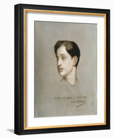 Portrait du Prince Impérial exécuté à Saint-Cloud le 27 juillet 1870.-Jules Joseph Lefebvre-Framed Giclee Print