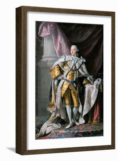Portrait Du Roi George III (1738-1820) Roi D'angleterre En Tenue De Couronnement  Peinture D'allan-Allan Ramsay-Framed Giclee Print
