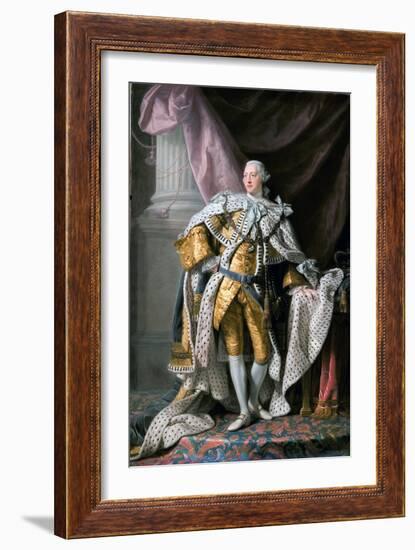 Portrait Du Roi George III (1738-1820) Roi D'angleterre En Tenue De Couronnement  Peinture D'allan-Allan Ramsay-Framed Giclee Print