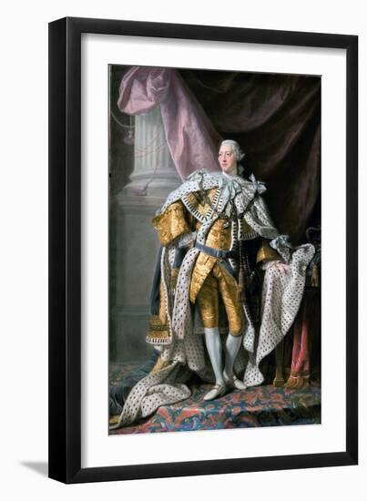 Portrait Du Roi George III (1738-1820) Roi D'angleterre En Tenue De Couronnement  Peinture D'allan-Allan Ramsay-Framed Giclee Print