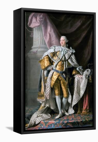 Portrait Du Roi George III (1738-1820) Roi D'angleterre En Tenue De Couronnement  Peinture D'allan-Allan Ramsay-Framed Premier Image Canvas